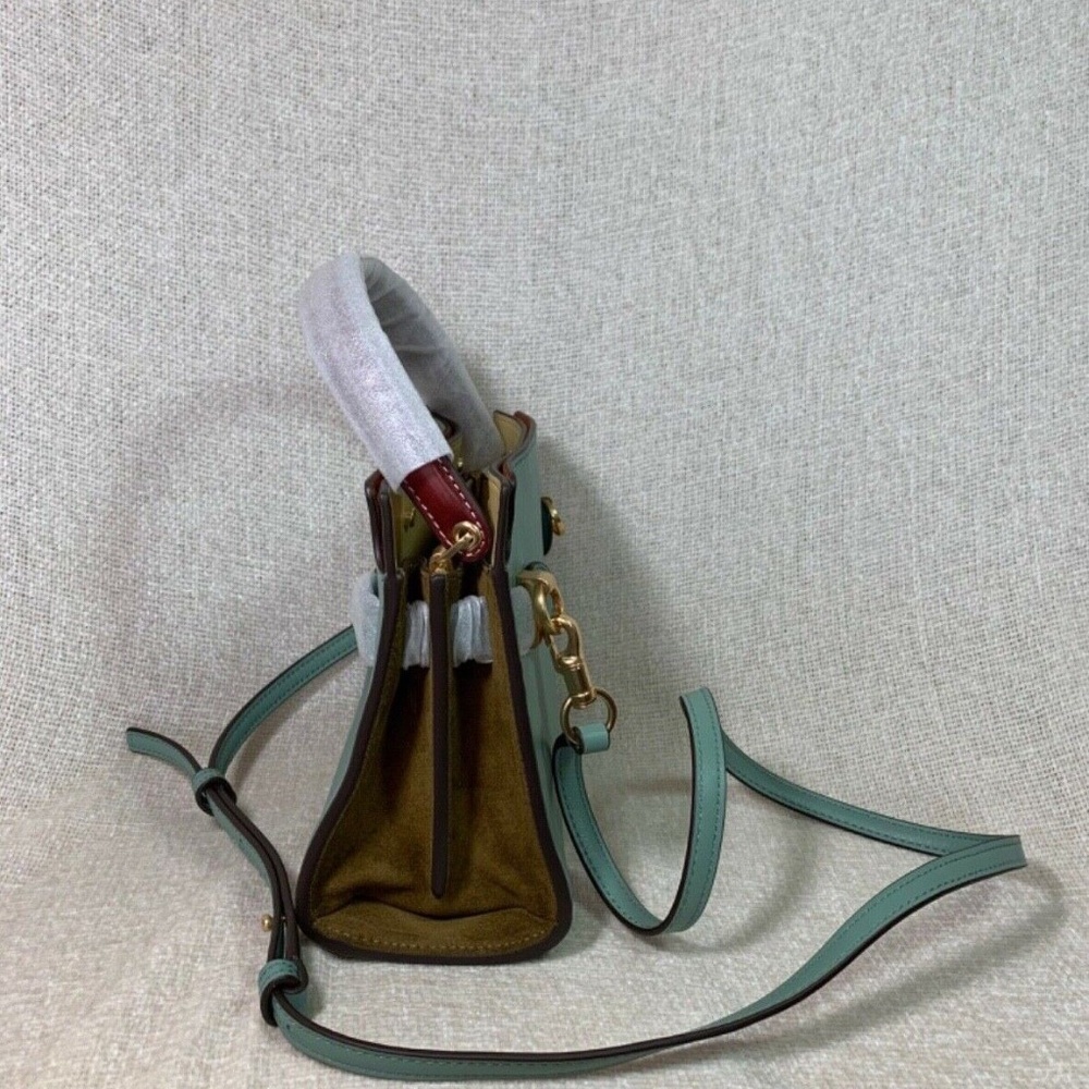 NEW Tory Burch Lee Radziwill Rivulet Blue Leather Petite Double Bag/Shoulder Bag - Picture 5 of 15